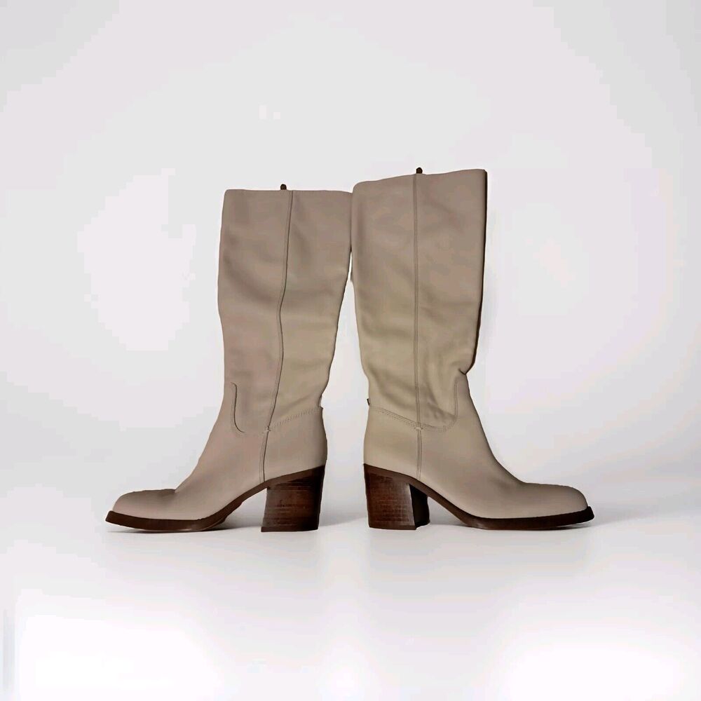 Sam Eddleton Winter White Ivory Leather boots